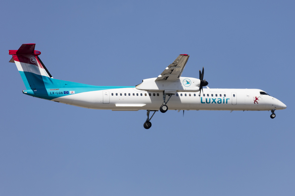Luxair, LX-LGN, deHavilland, DHC-8Q-402, 20.09.2015, BCN, Barcelona, Spain


