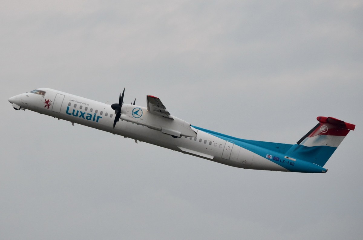 LX-LGE Luxair De Havilland Canada DHC-8-402Q Dash 8    in Tegel am 14.10.2014 gestartet