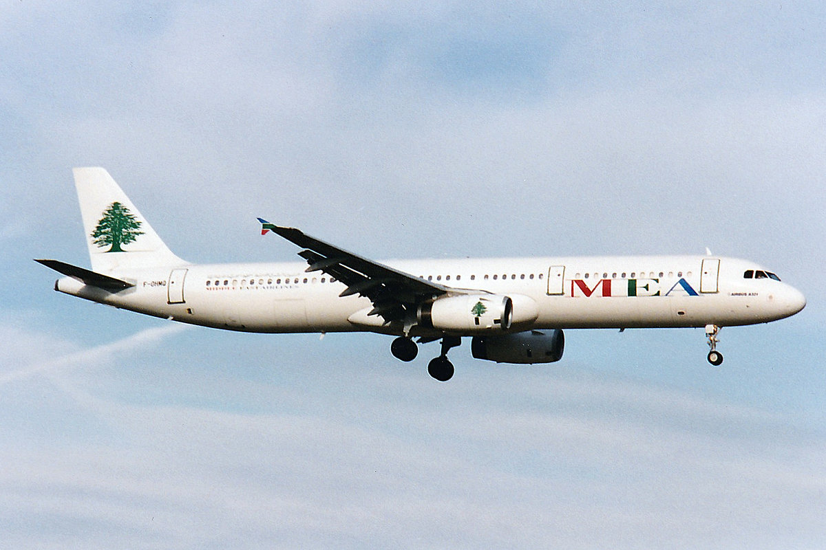 MEA Middle East Airlines, F-OHMQ, Airbus A321-231, msn: 668, Februar 1998, ZRH Zürich, Switzerland.
