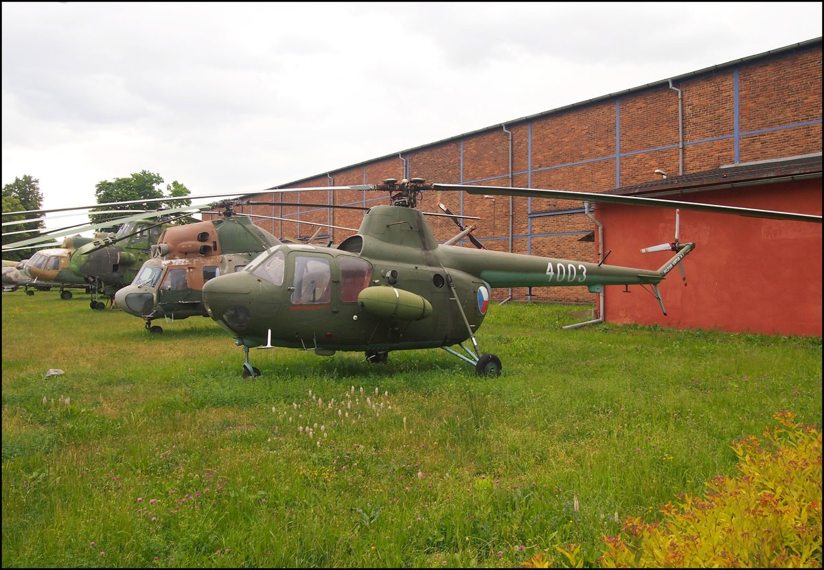 Mil Mi-1, Baujahre 1959, Geschwindigkeit 176km/s. Luftfahrtmuseum Praha Kbely am 19.5. 2019.