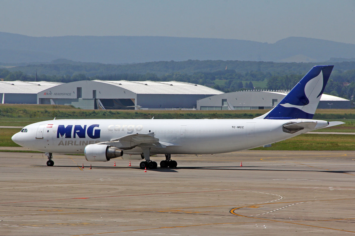MNG Cargo Airlines, TC-MCC, Airbus A300-622RF, msn: 734, 30.Juni 2015, BSL Basel, Switzerland.