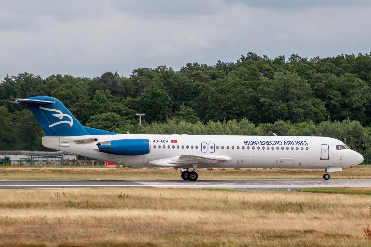 Montenegro Airlines (YM-MGX), 4O-AOM, Fokker, 100, 10.07.2017, FRA-EDDF, Frankfurt, Germany 