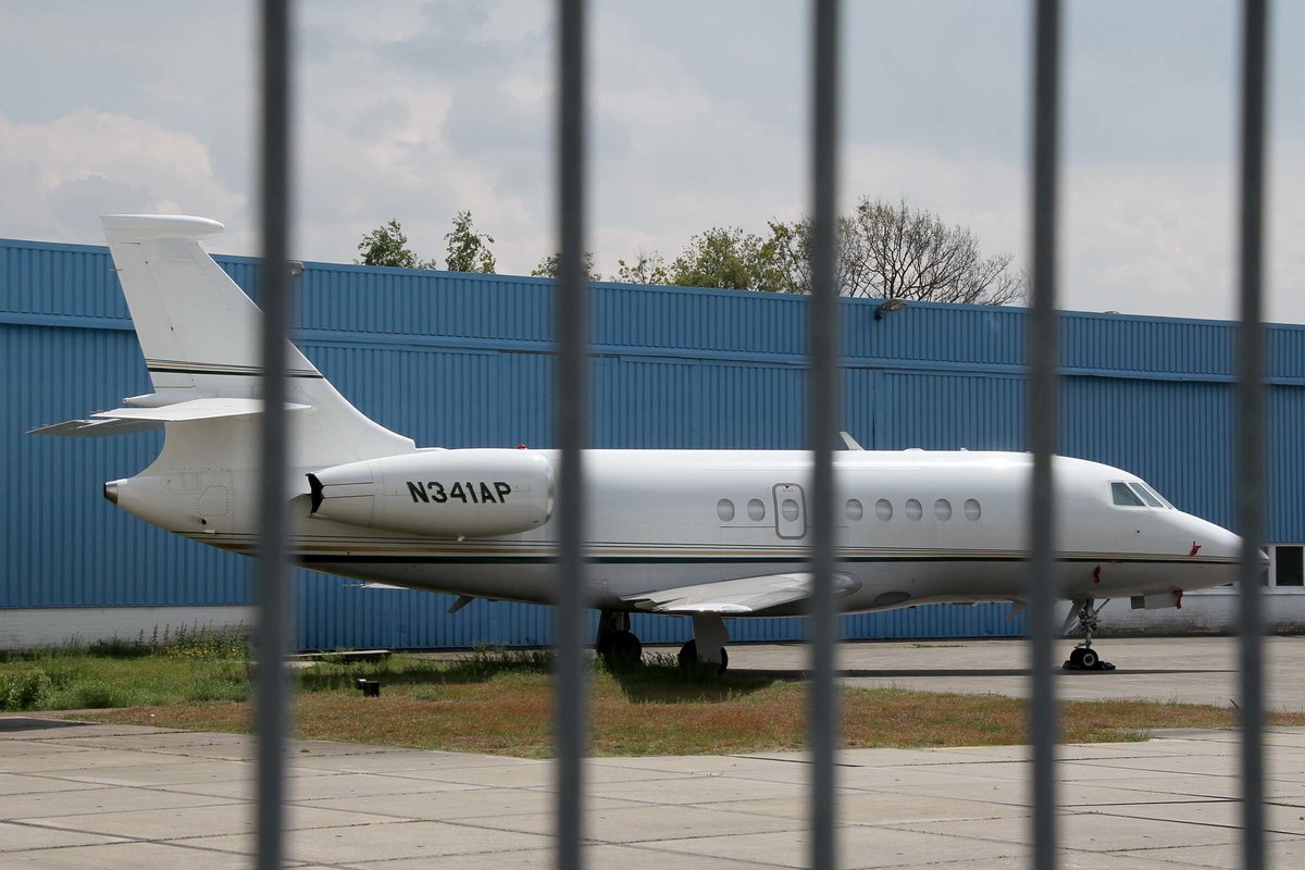 N341AP, Aircroft LLC, Dassault Aviation, Falcon 2000 EX, 22.05.2019, EIN-ENEH, Eindhoven, Niederlande (leider nur durch Zaun zu fotografieren, Gitter waren zu eng fr Kameraobjektiv)