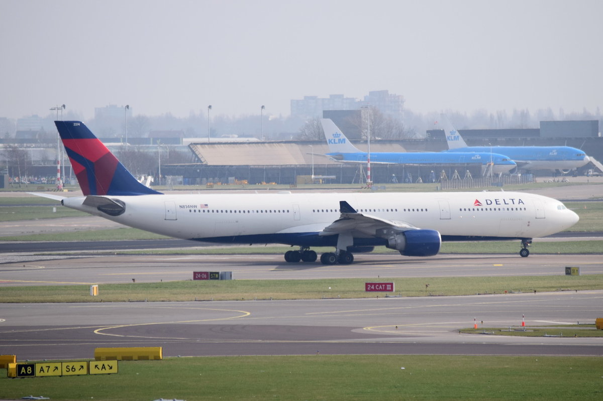 N814NW Delta Air Lines Airbus A330-323  , AMS , 14.03.2017