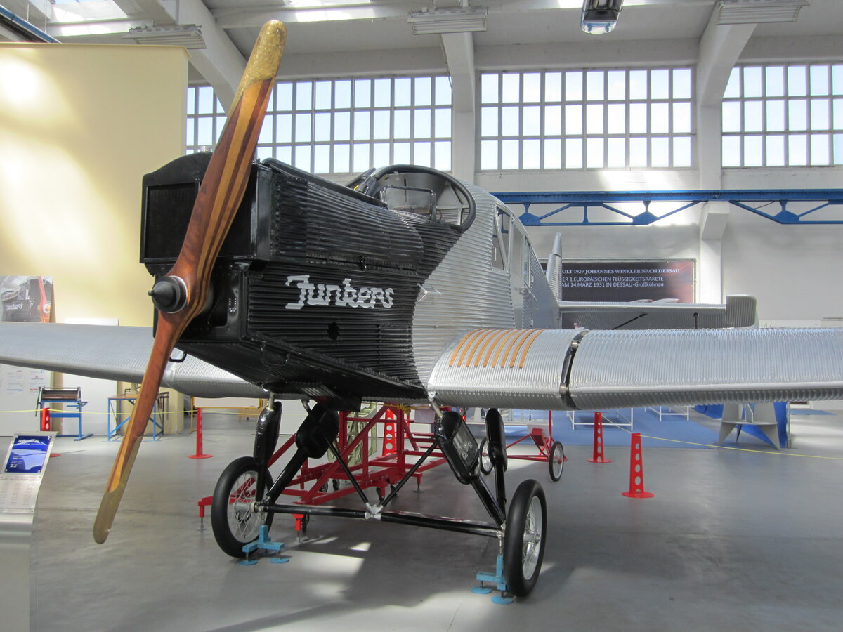 Nachbau einer Junkers F-13 im Technikmuseum Hugo Junkers Dessau am 06.07.19