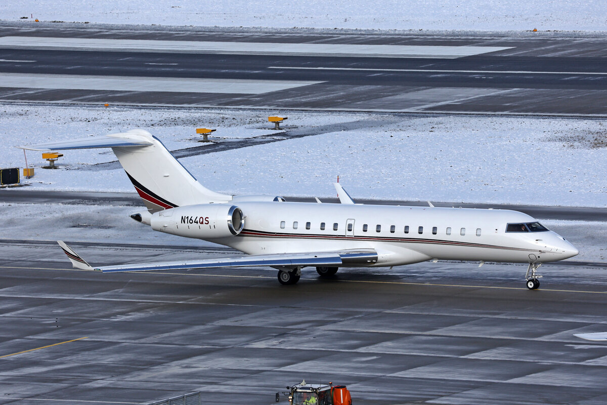 NetJets, N164QS, Bombardier Global 6000, msn: 9649, 19.Januar 2024, ZRH Zürich, Switzerland.