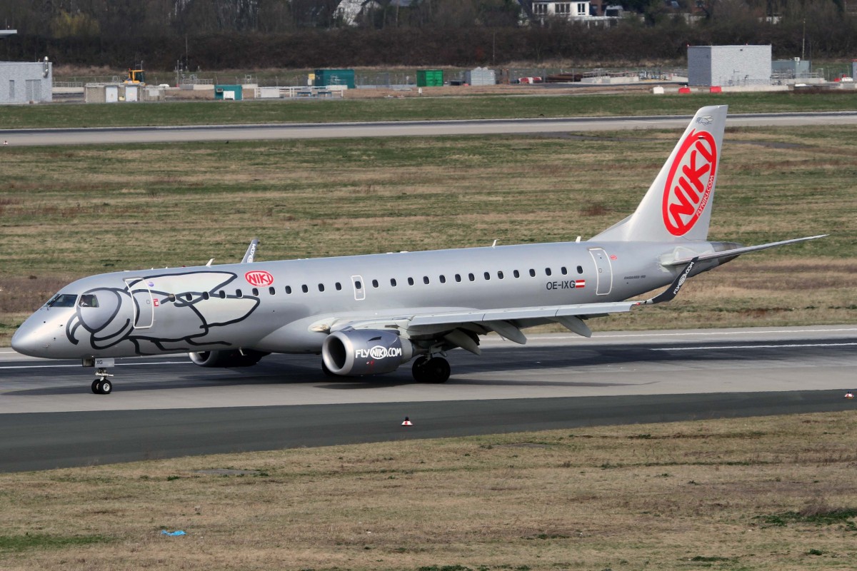 Niki, OE-IXG  Tango , Embraer, 190-100 LR, 03.04.2015, DUS-EDDL, Düsseldorf, Germany
