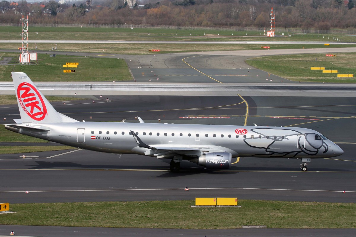 Niki, OE-IXG  Tango , Embraer, 190-100 LR, 03.04.2015, DUS-EDDL, Düsseldorf, Germany