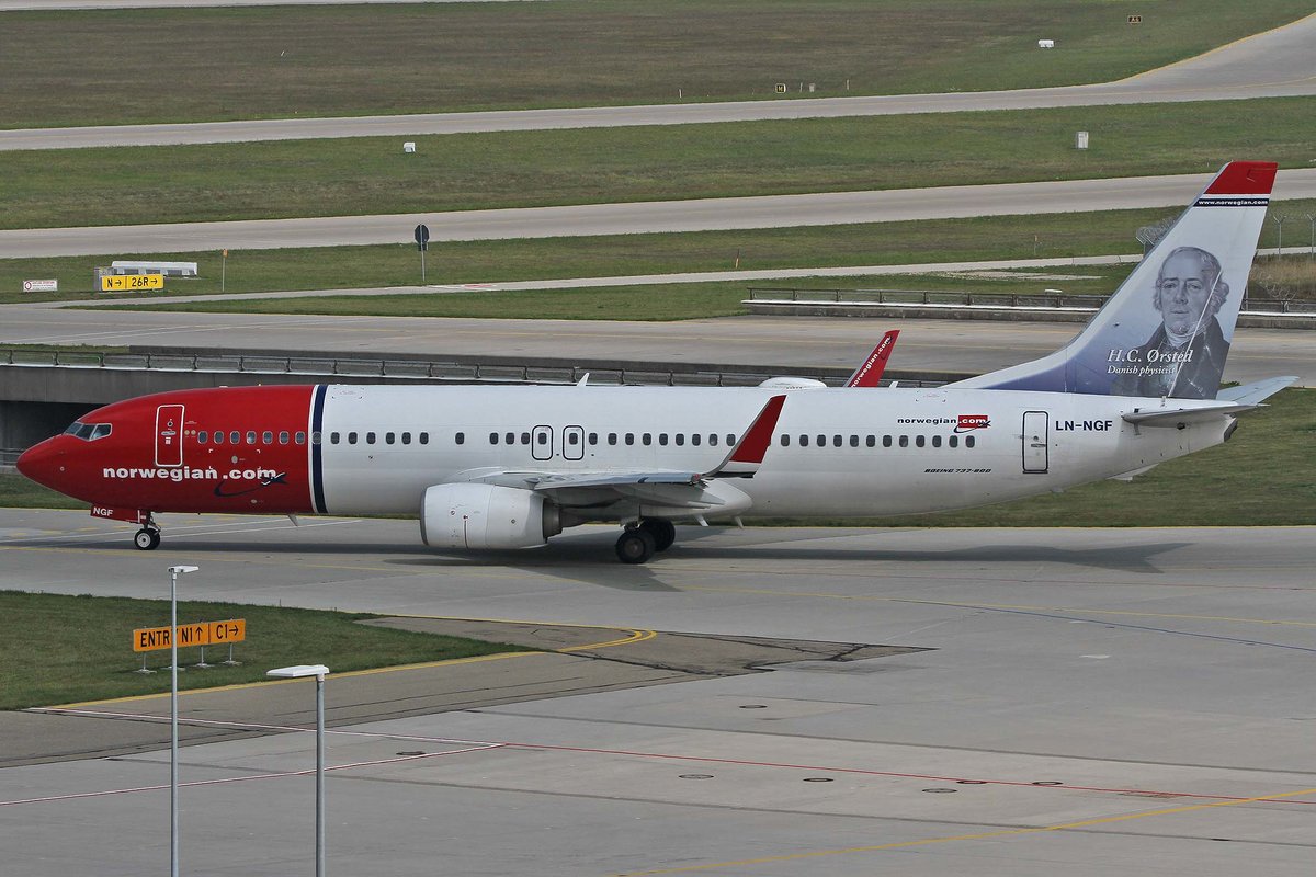 Norwegian Air Shuttle, LN-NGF, Boeing, 737-8JP wl,  H.C. Orsted ~ Danish physicist, MUC-EDDM, München, 05.09.2018, Germany