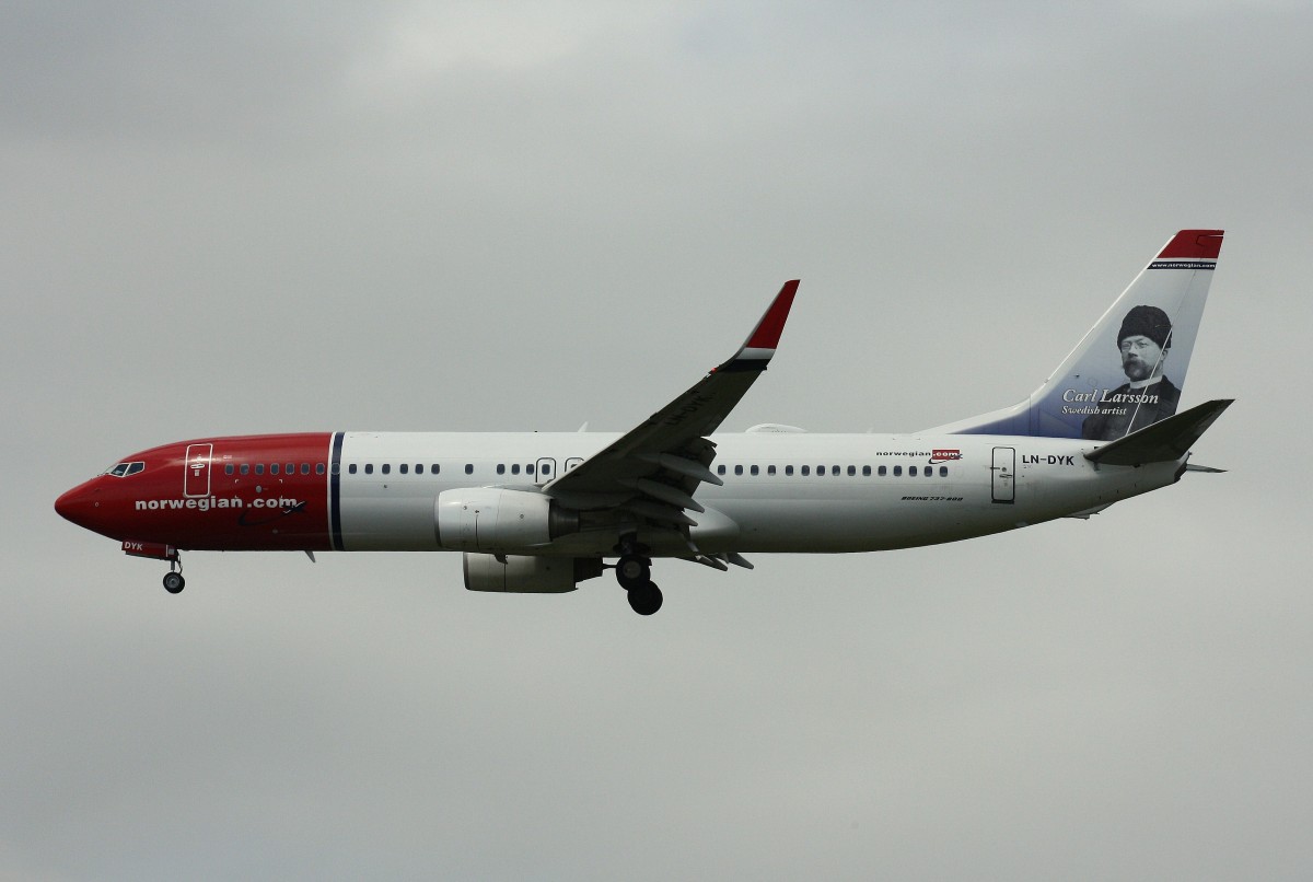 Norwegian Air Shuttle,LN-DYK,(c/n 39046),Boeing 737-8JP(WL),23.07.2015,HAM-EDDH,Hamburg,Germany(Taufname:Carl Larsson)