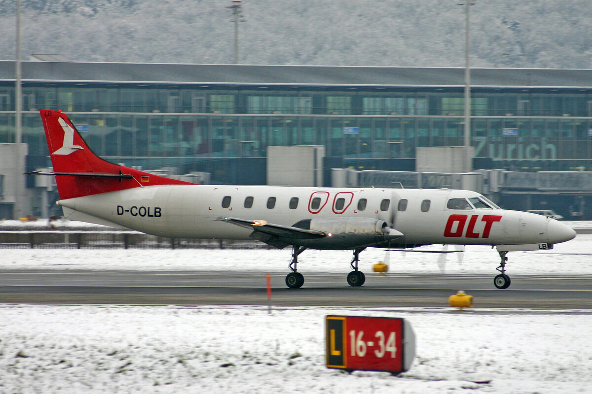 OLT-Ostfriesische Lufttransport, D-COLB, Fairchild SA227AC Mertro III, msn: AC-754B, 12.Dezember 2008, ZRH Zürich, Switzerland.