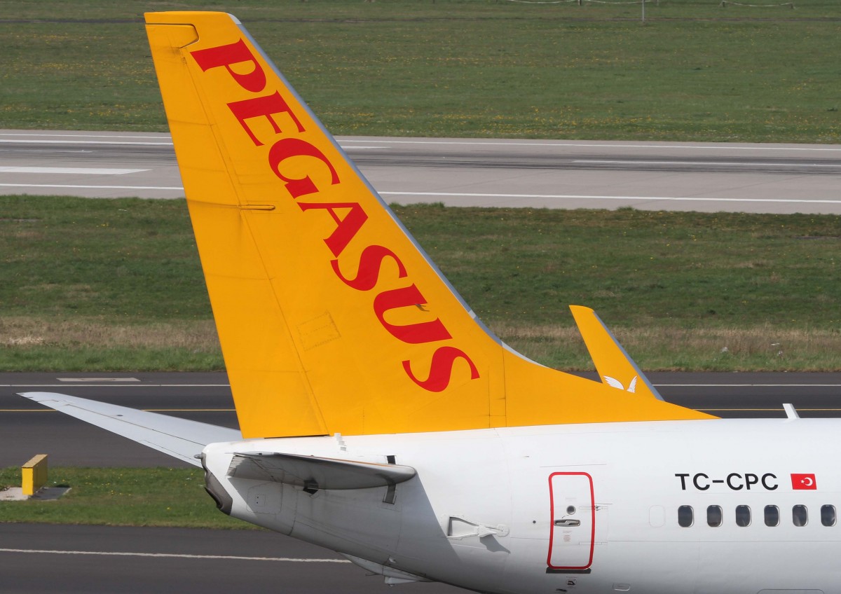 Pegasus Airlines, TC-CPC  yk , Boeing, 737-800 wl (Seitenleitwerk/Tail), 02.04.2014, DUS-EDDL, Dsseldorf, Germany 