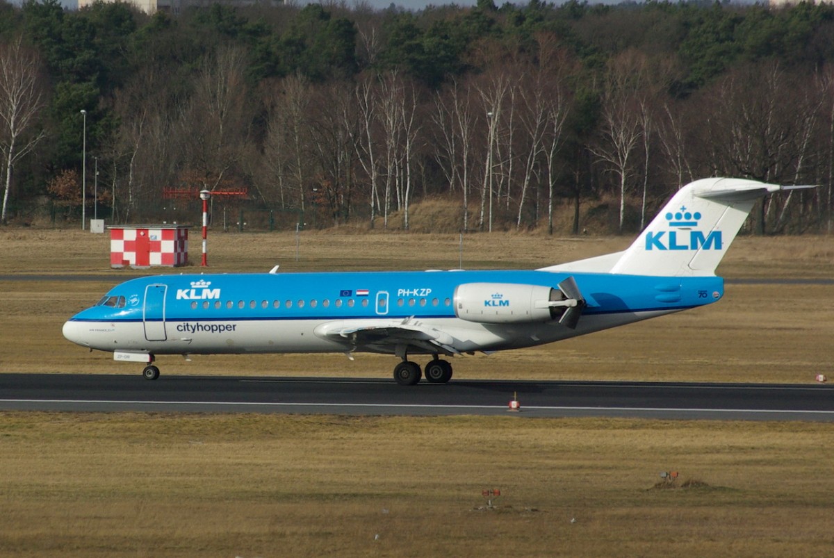 PH-KZP KLM Cityhopper Fokker F70   17.02.2014   Berlin-Tegel