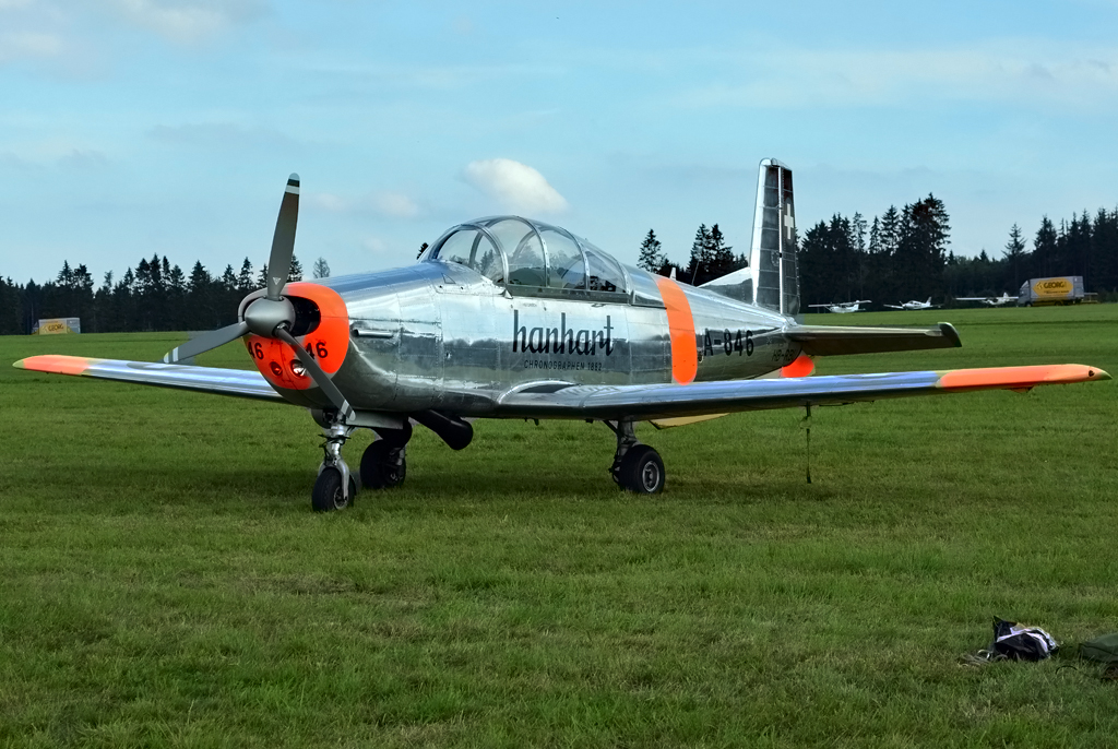 Pilatus 3-05, HB-RBU, ehemaliges Schulflugzeug der Schweizer Luftwaffe in Breitscheid - 29.08.2015