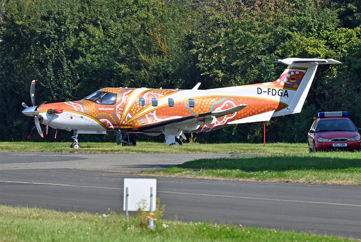 Pilatus PC-12 NGX, D-FDGA am Flugplatz Koblenz-Winningen  - 08.09.2021