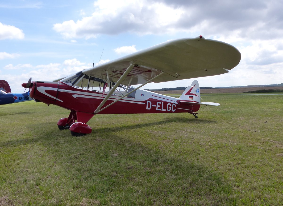Piper 18-95 Super Cub, D-ELGC, Flugplatz Gera-Leumnitz (EDAJ), 13.8.2016