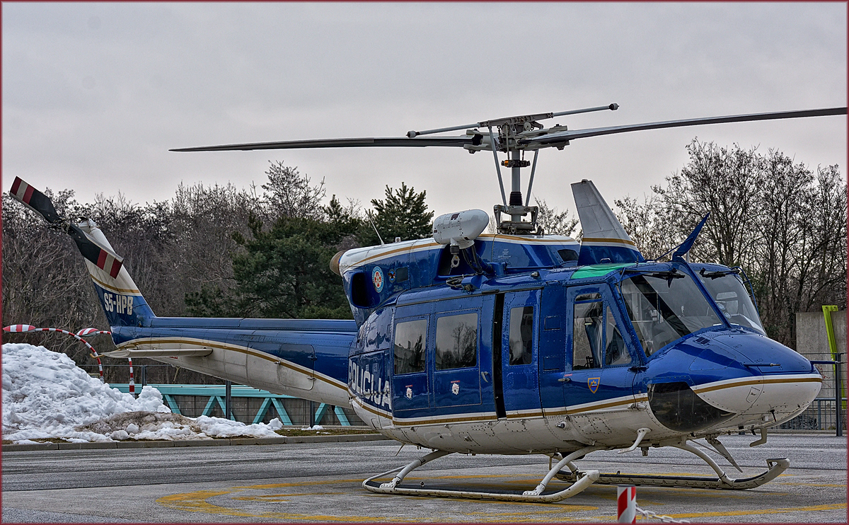 Policija S5-HPB; Agusta Bell AB212; Maribor Krankenhaus, Rettungsdienst Einsatz; 19.2.2018