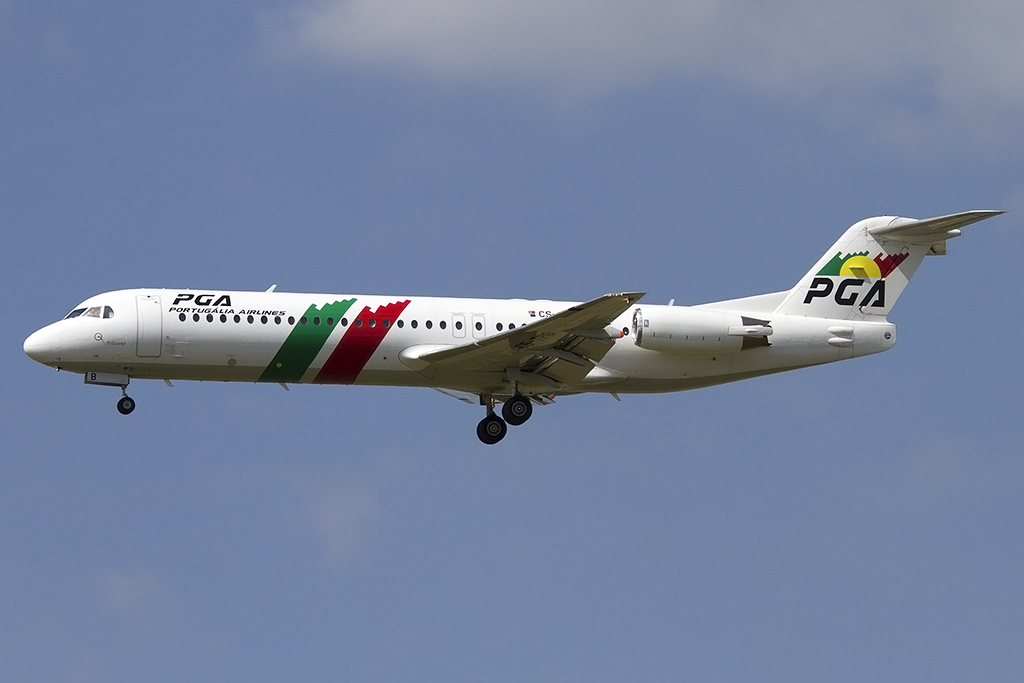 Portugalia Airlines, CS-TPB, Fokker, F-100, 05.06.2014, TLS, Toulouse, France 




