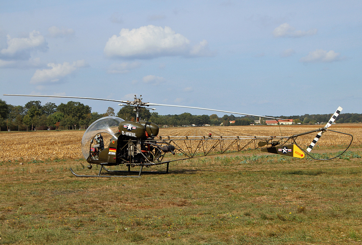 Private , Bell-47G Ranger, D-HWAL, Flugplatz Bienenfarm, 16.09.2018