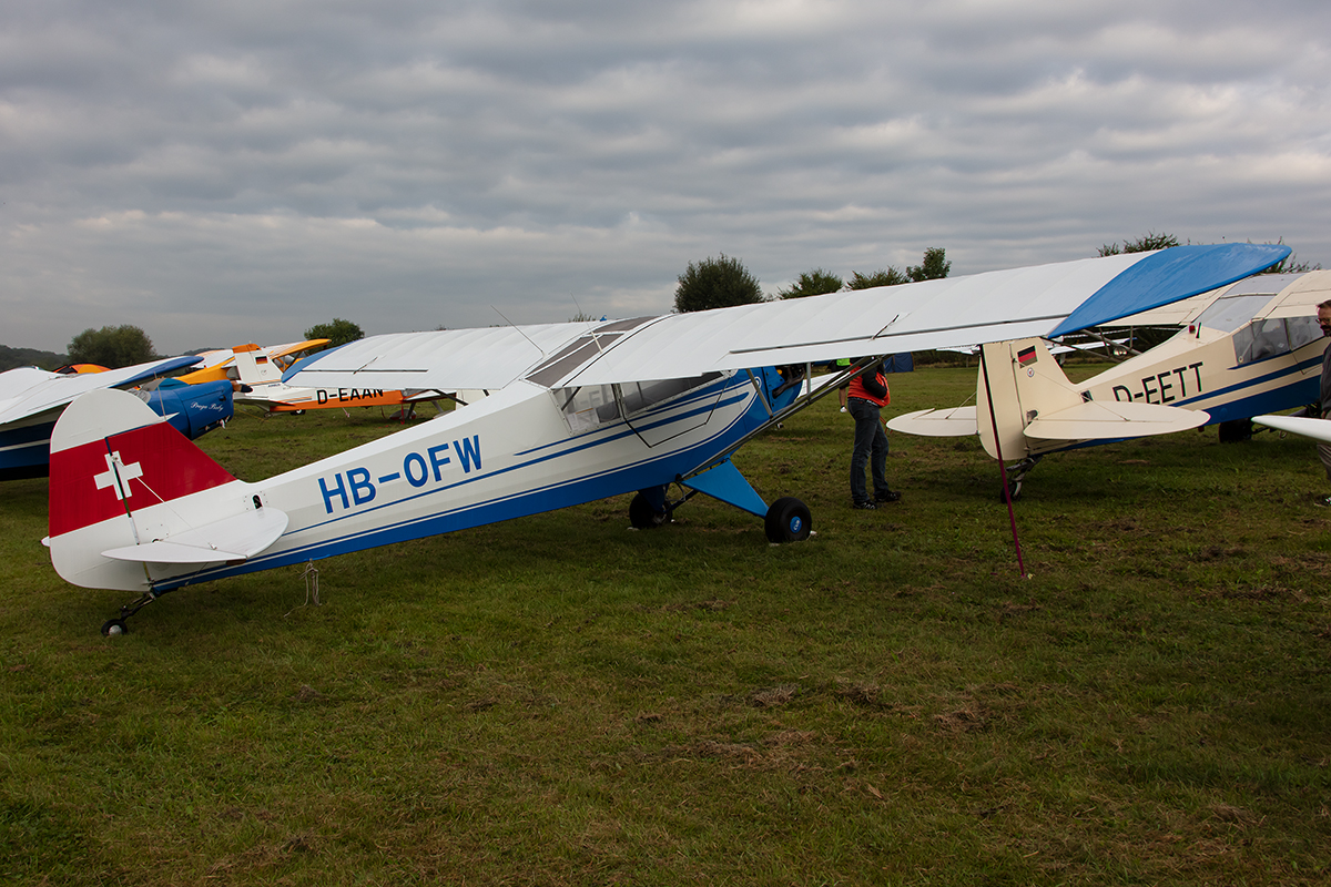 Private, HB-OFW, Piper, L-4H Cub, 14.09.2019, EDST, Hahnweide, Germany


