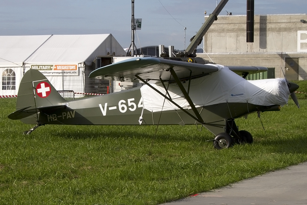 Private, HB-PAV, Piper, PA-18-150 Super Cub, 29.08.2014, LSMP, Payerne, Switzerland 




