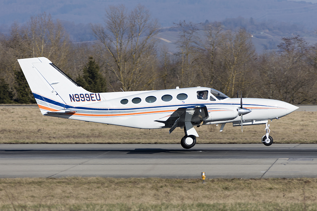 Private, N999EU, Cessna, 414 Chancellor, 14.02.2018, BSL, Basel, Switzerland 

