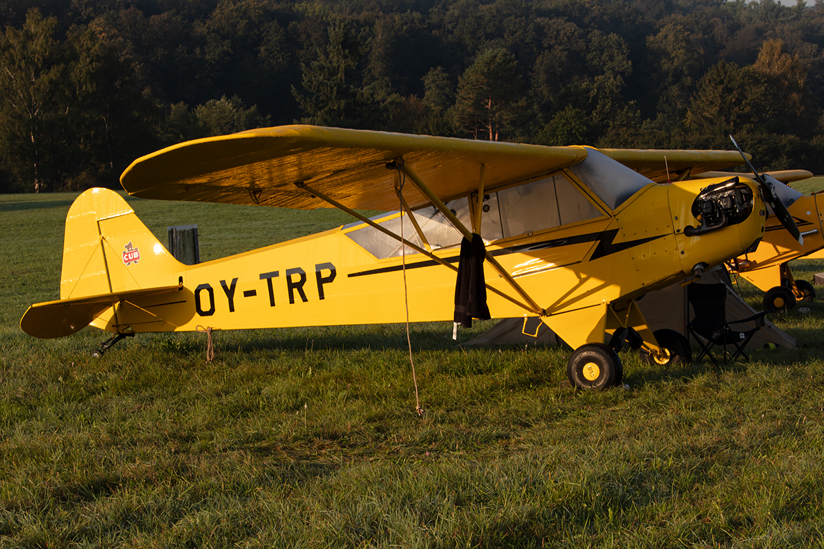 Private, OY-TRP, Piper, L-4H Cub, 15.09.2019, EDST, Hahnweide, Germany



