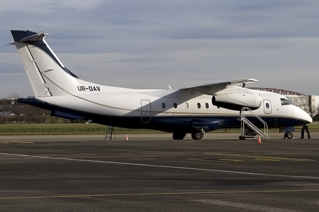 Private, UR-DAV, Dornier, DO-328Jet, 06.01.2014, LYN, Lyon-Bron, France 




