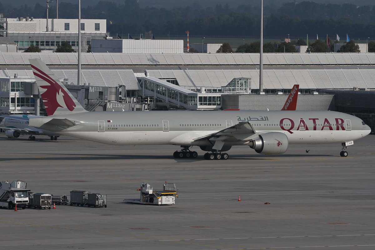 Qatar Airways, A7-BAM, Boeing, 777-3DZ ER, MUC-EDDM, München, 05.09.2018, Germany