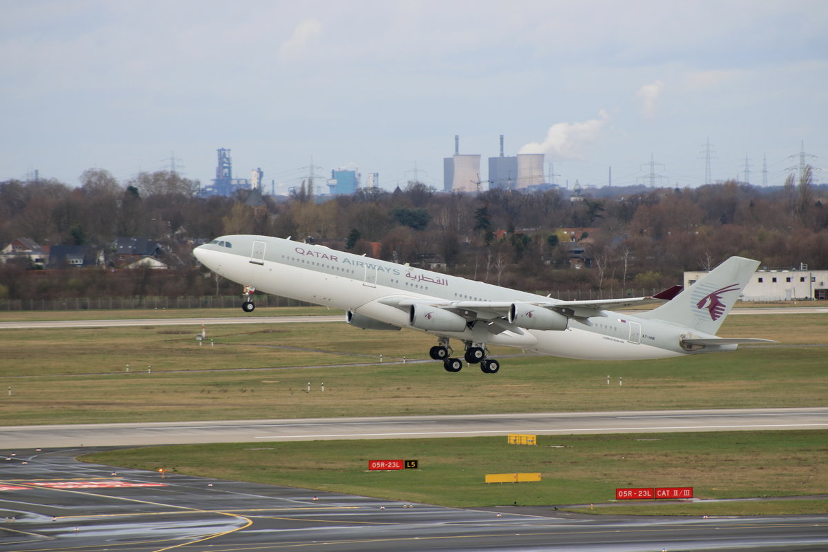 Qatar Amiri Flight A340-200 A7-HHK ,Düsseldorf-Flughafen am 7.3.19