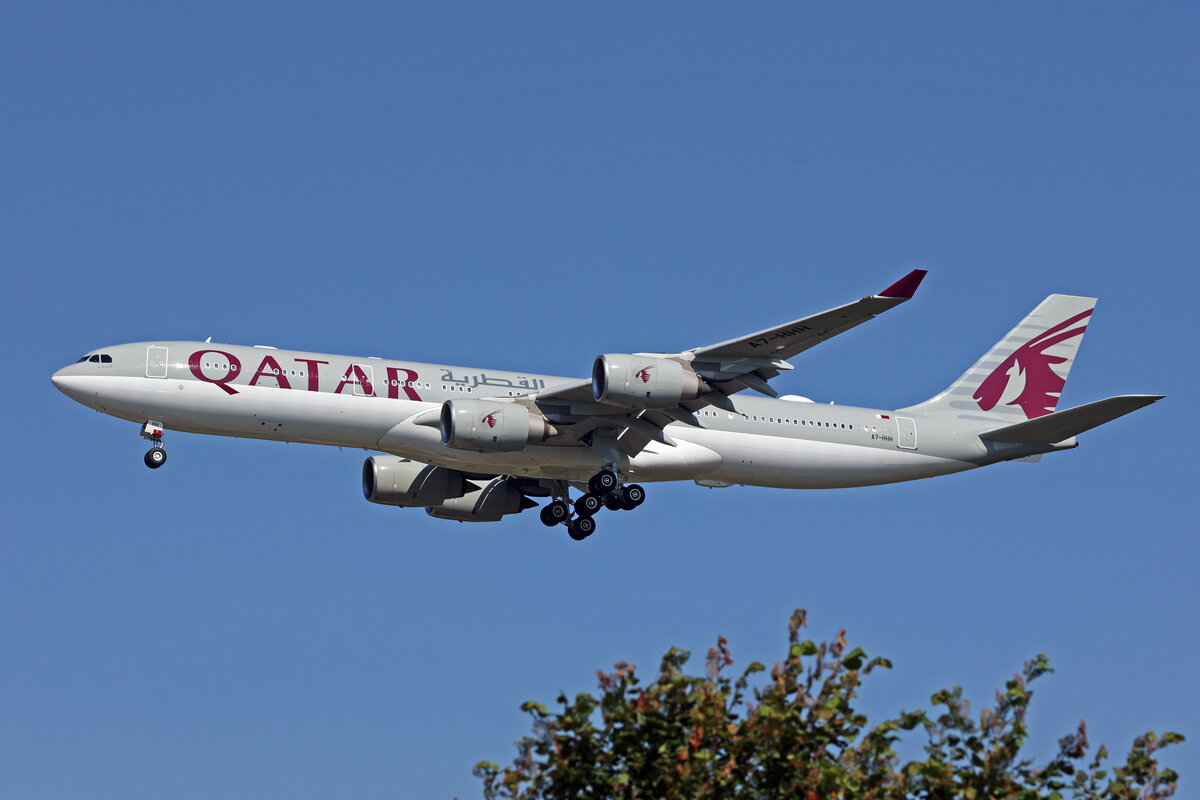 Qatar Amiri Flight, A7-HHH, Airbus A340-541, msn: 495, 13.Juli 2023, MXP Milano Malpensa, Italy.