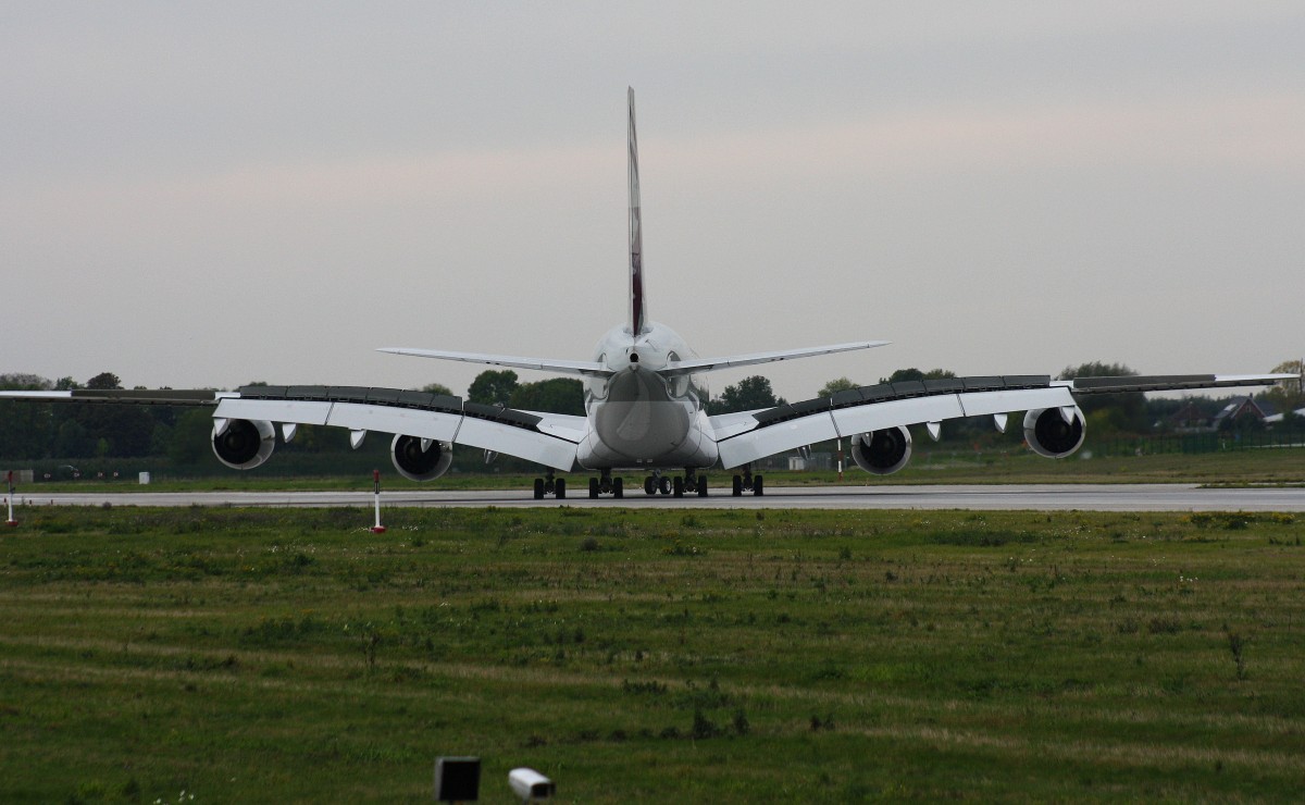 Qatar, F-WWAJ, Reg.A7-APB, (c/n 0143), Airbus A 380-861, 09.10.2014, XFW-EDHI, Hamburg-Finkenwerder, Germany 
