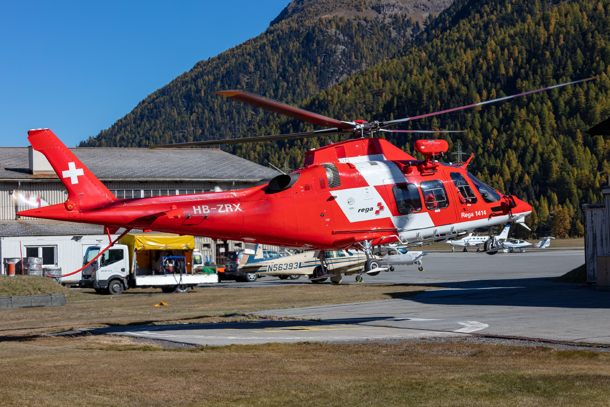 REGA, HB-ZRX, Agusta, A109-SP, 16.10.2021, SMV, Samedan, Switzerland