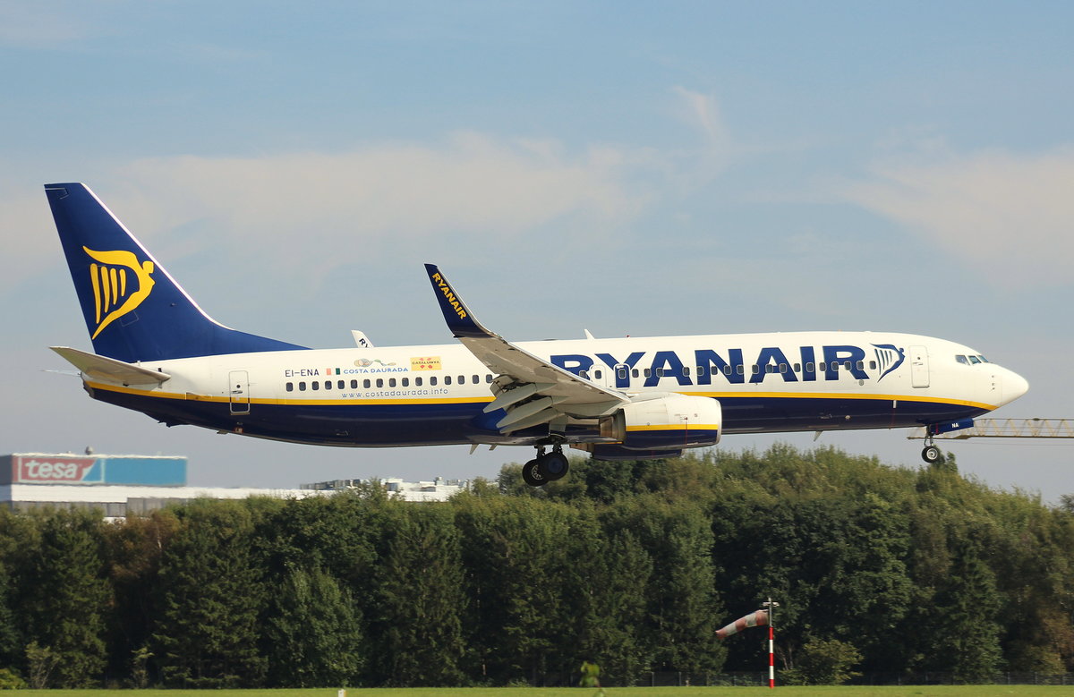 Ryanair, EI-ENA,(c/n 34983),Boeing 737-8AS(WL), 25.09.2016, HAM-EDDH, Hamburg, Germany (Sticker: Costa Daurada) 