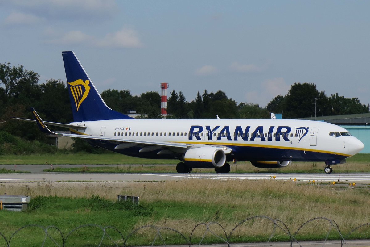 Ryanair (FR-RYR), EI-FIK, Boeing, 737-8AS wl (Gdansk - City of freedom-Sticker), 29.08.2017, FMM-EDJA, Memmingen, Germany 