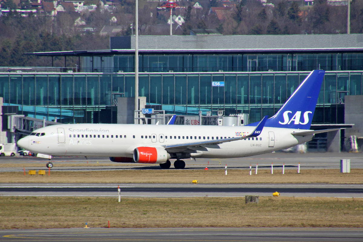SAS Scandinavian Airlines, LN-RGC, Boeing B737-86N, msn: 41257/4321, 27.Februar 2019, ZRH Zürich, Switzerland.