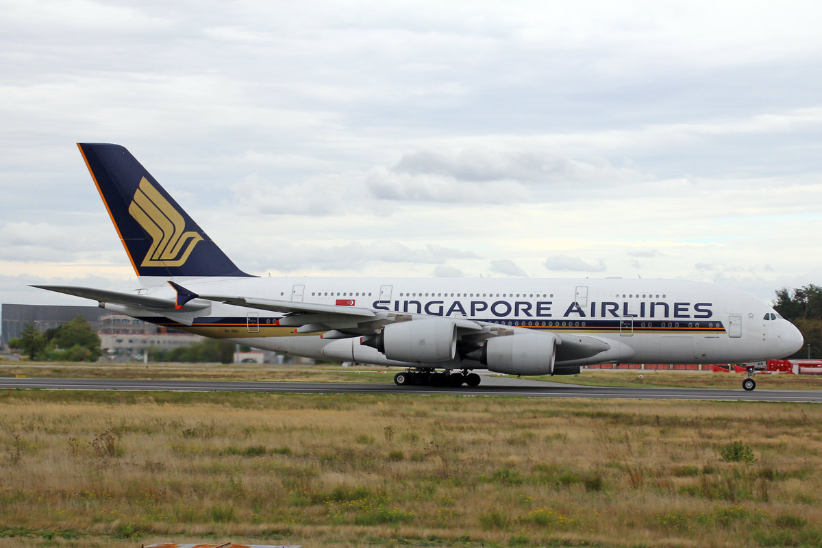 Singapore Airlines, 9V-SKH, Airbus A380-841, msn: 021, 29.September 2019, FRA Frankfurt, Germany.