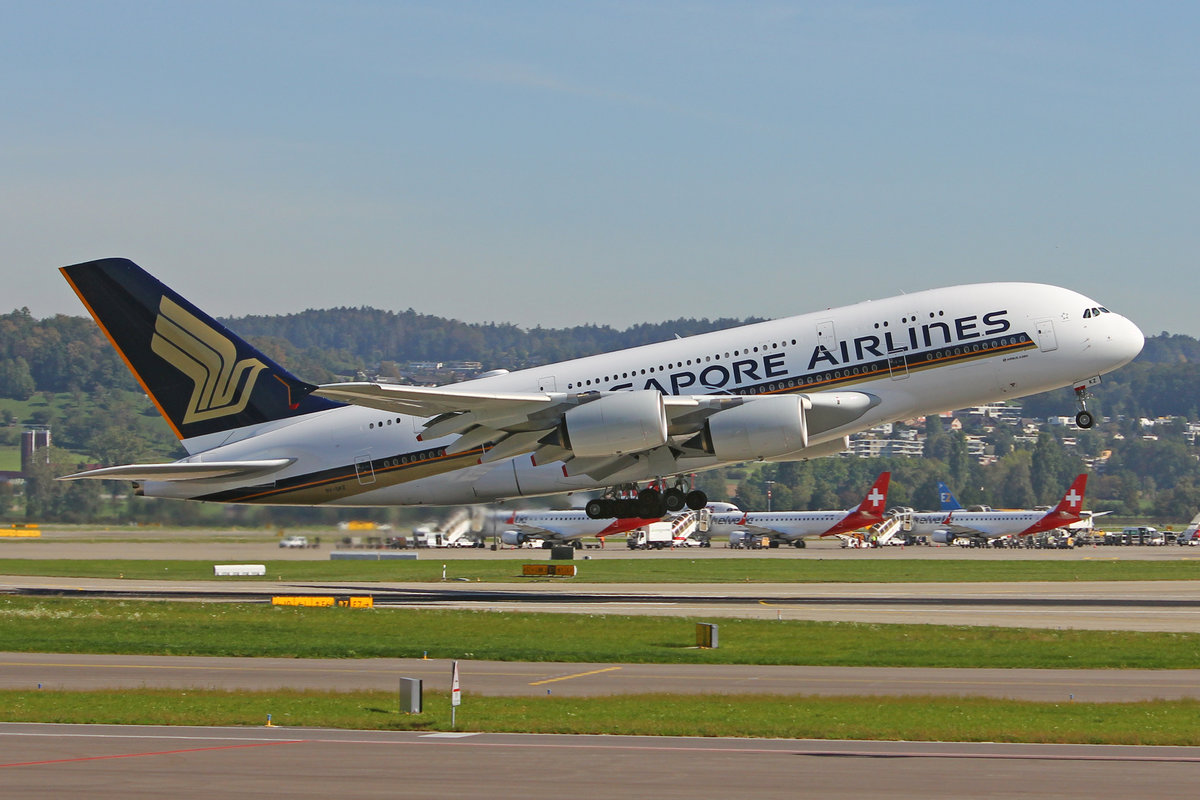 Singapore Airlines, 9V-SKZ, Airbus A380-841, msn: 255, 26.September 2018, ZRH Zürich, Switzerland.