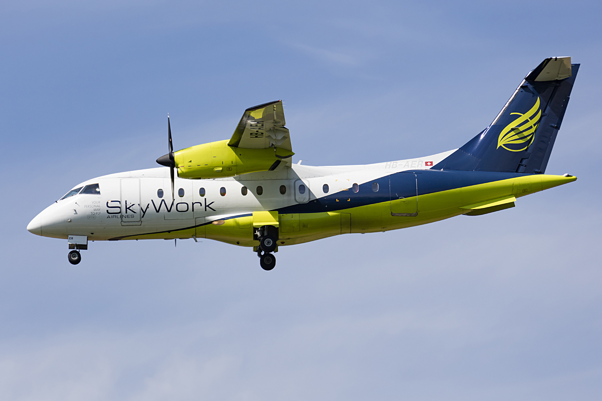 Skywork Airlines, HB-AER, Dornier, DO-328-110, 18.05.2016, BSL, Basel, Switzerland 





