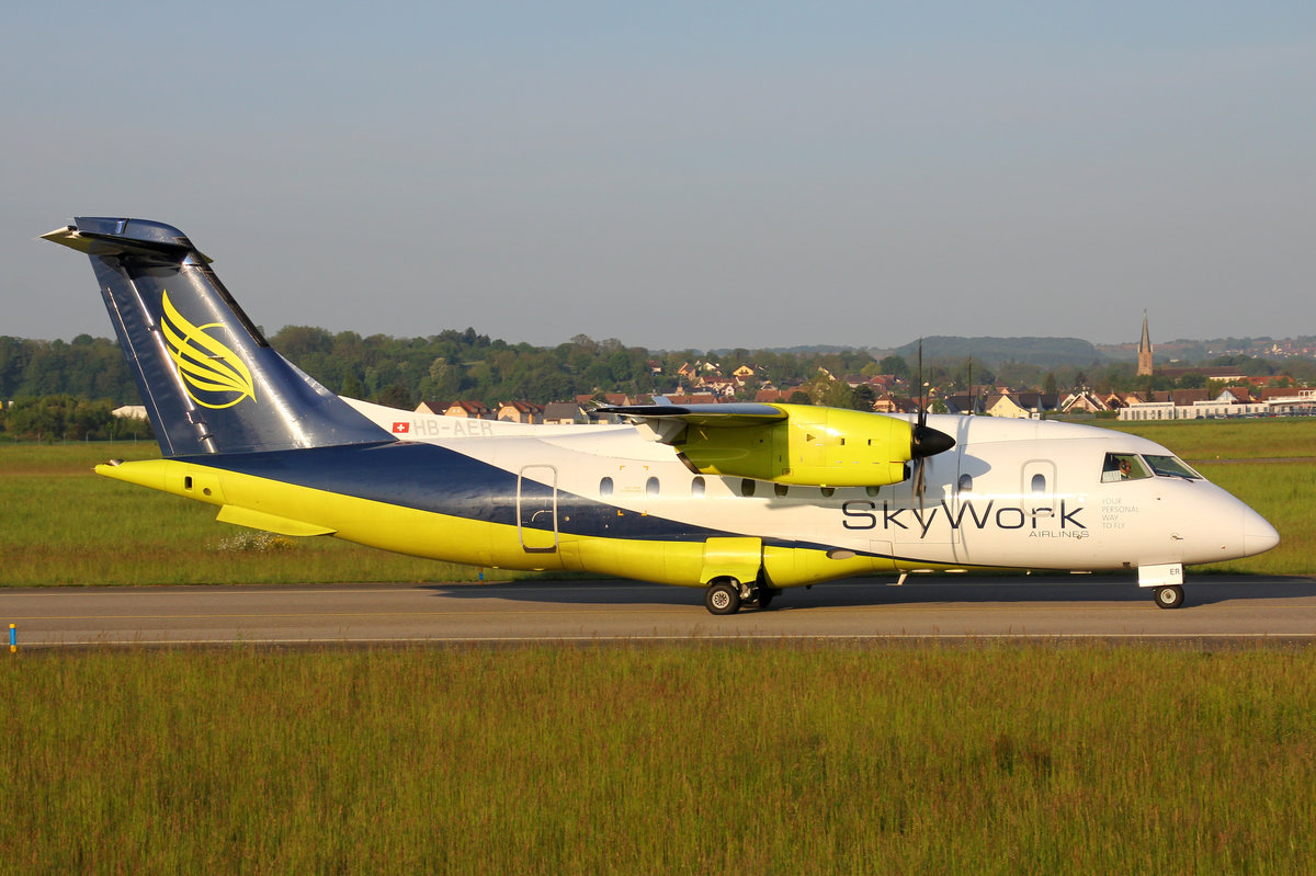 SkyWork Airlines, HB-AER, Dornier Do328-110, 18.Mai 2016, BSL Basel, Switzerland.