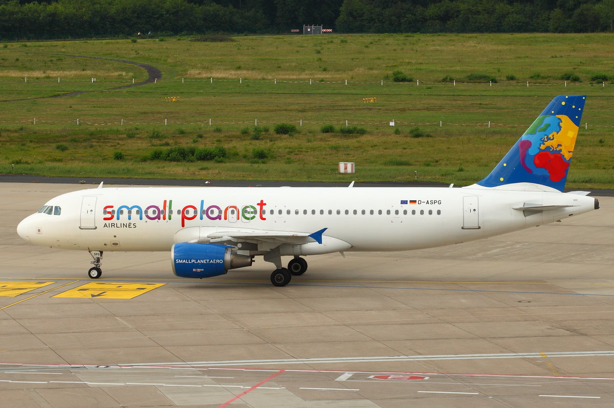 Small Planet Airlines Germany, D-ASPG, A320-214. Köln-Bonn (CGN/EDDK) am 16.07.2017.