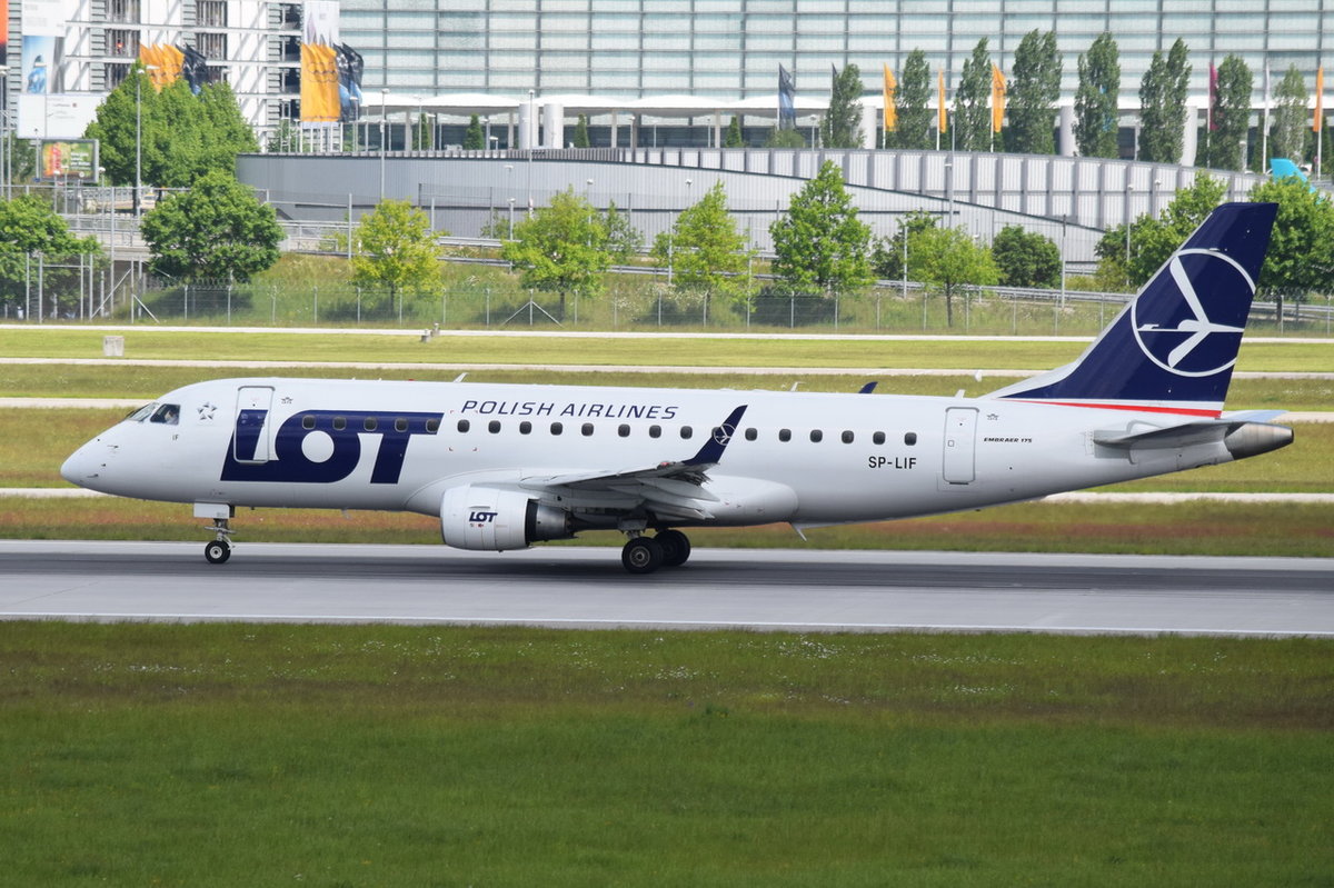 SP-LIF LOT - Polish Airlines Embraer ERJ-175LR (ERJ-170-200 LR)   in München am 20.05.2016 beim Start