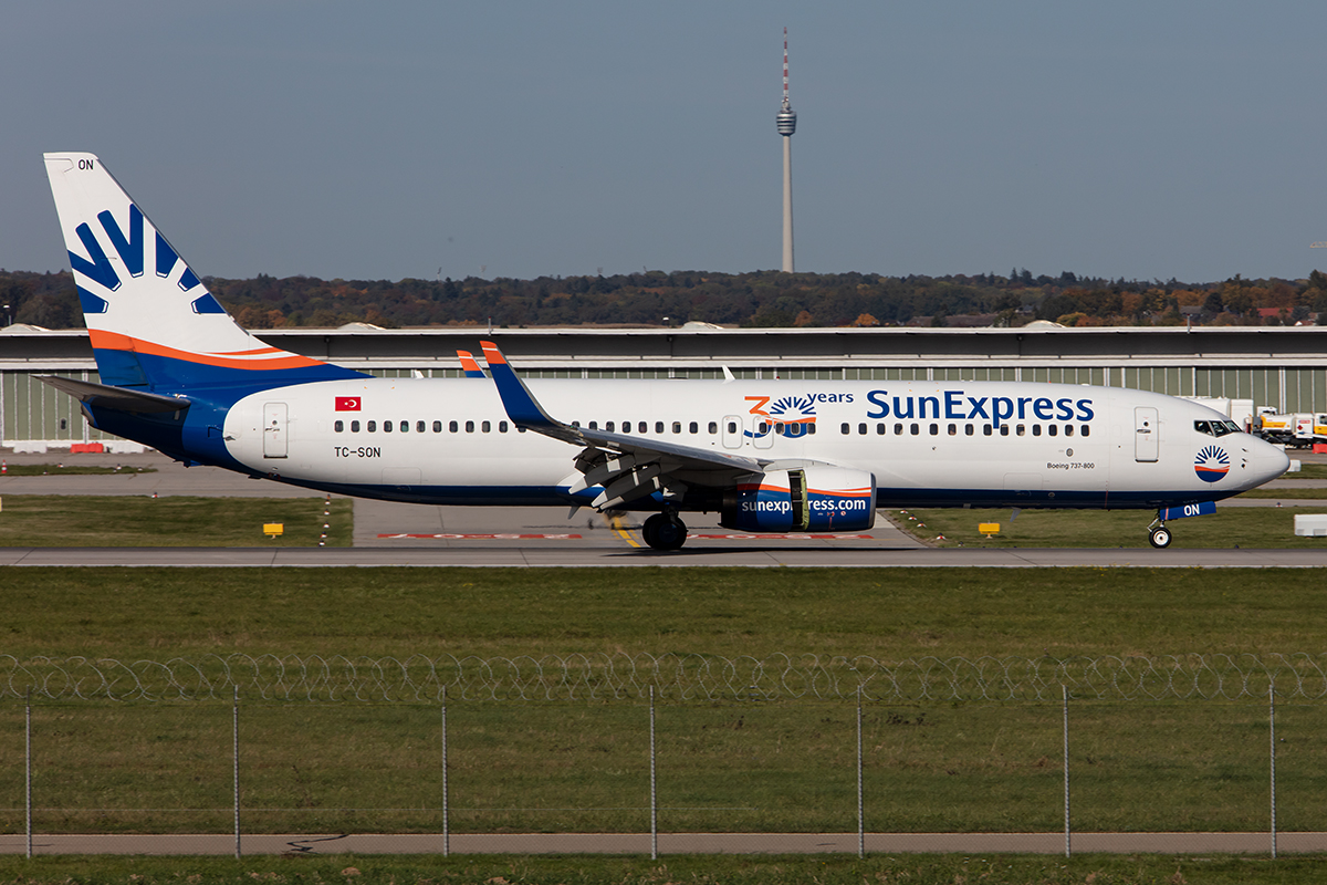 Sun Express, TC-SON, Boeing, B737-86J, 15.10.2019, STR, Stuttgart, Germany


