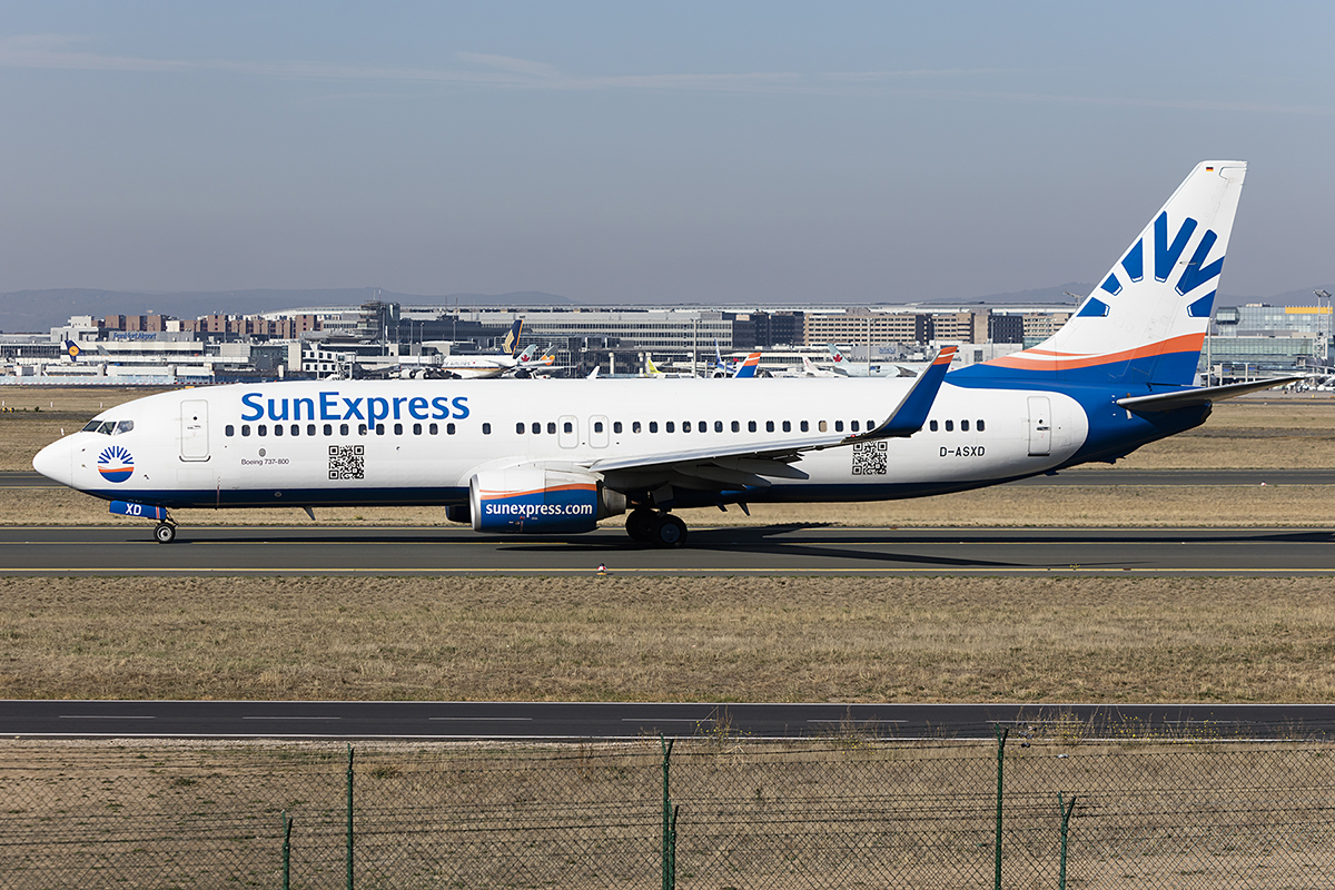 SunExpress - Germany, D-ASXD, Boeing, B737-8AS, 14.10.2018, FRA, Frankfurt, Germany 



