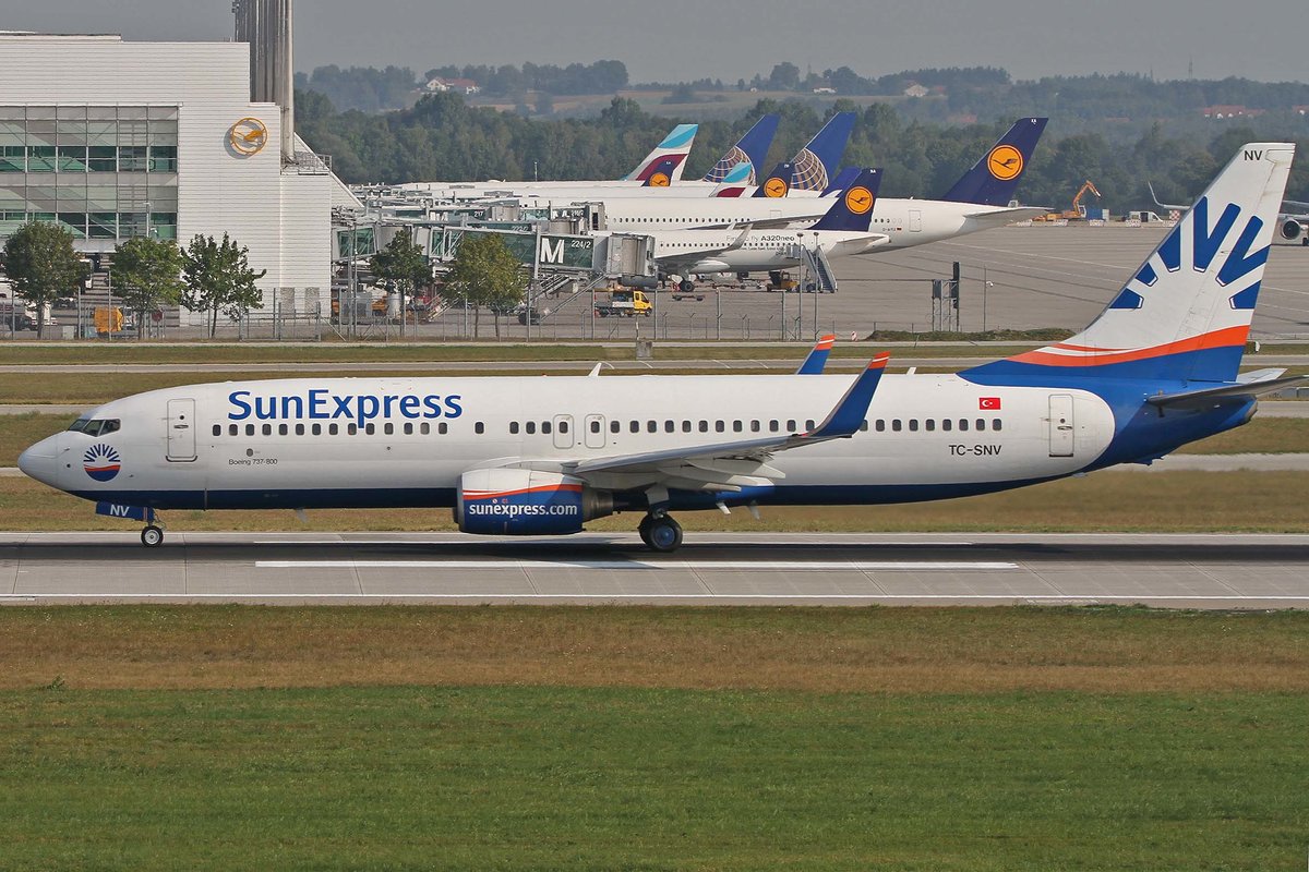 SunExpress, TC-SNV, Boeing, 737-8AS wl, MUC-EDDM, München, 20.08.2018, Germany