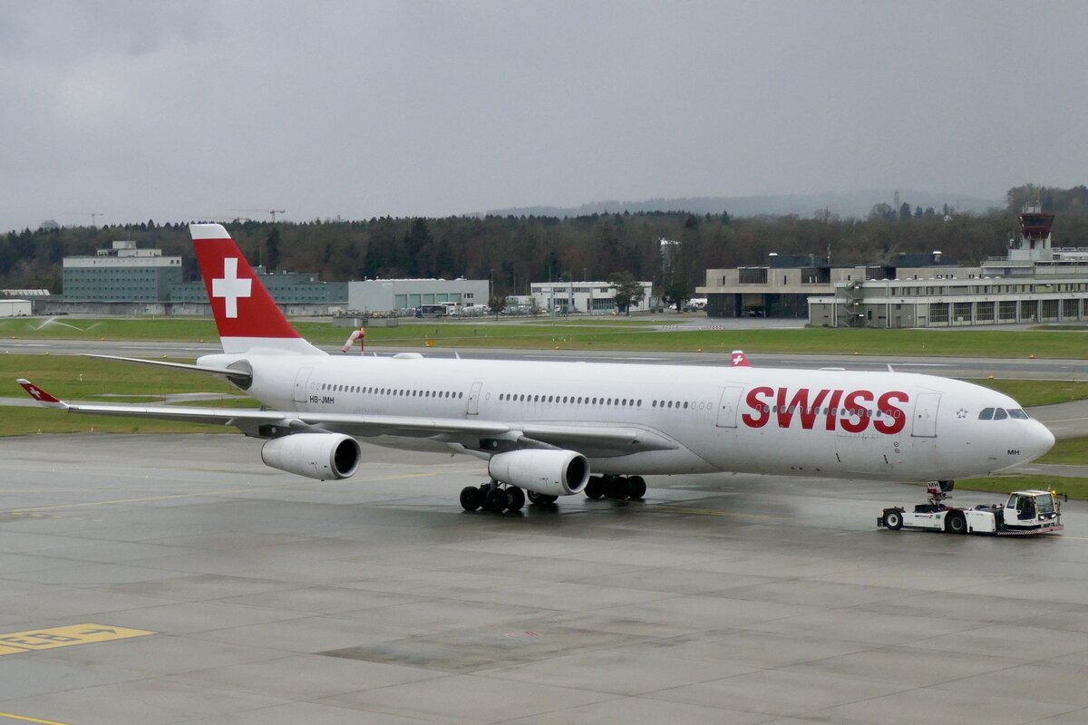 Swiss, A340-300, HB-JMH, 28.11.21, Zürich.
