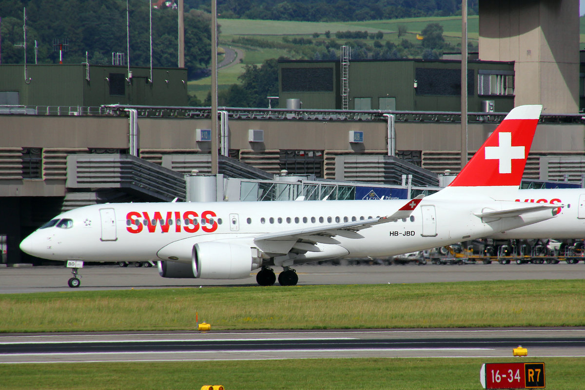 SWISS Global Air Lines, HB-JBD, Bombardier CS-100, 16.Juni 2017, ZRH Zürich, Switzerland.