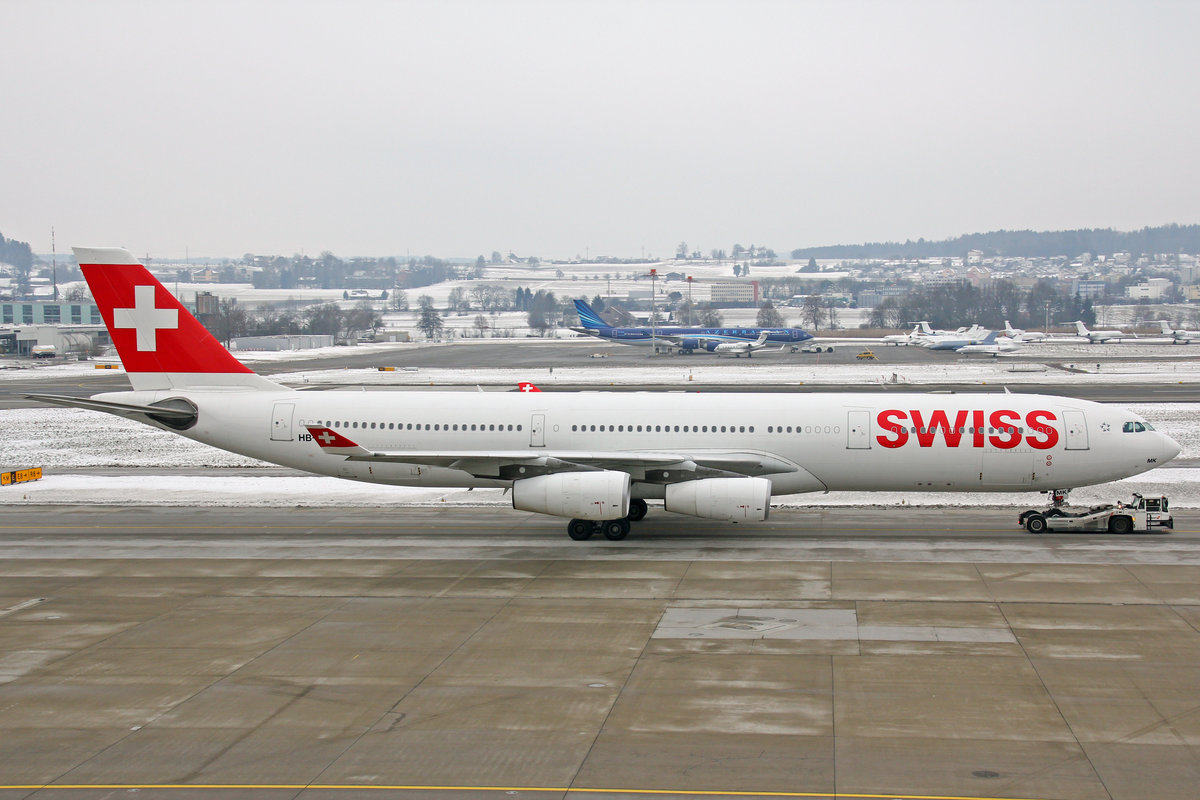 SWISS International Air Line, HB-JMK, Airbus A340-313X,  Aarau , 19.Januar 2017, ZRH Zürich, Switzerland.