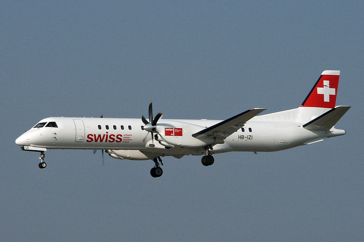 SWISS International Air Lines, HB-IZI, Saab 2000, 17.April 2003, ZRH Zürich, Switzerland.