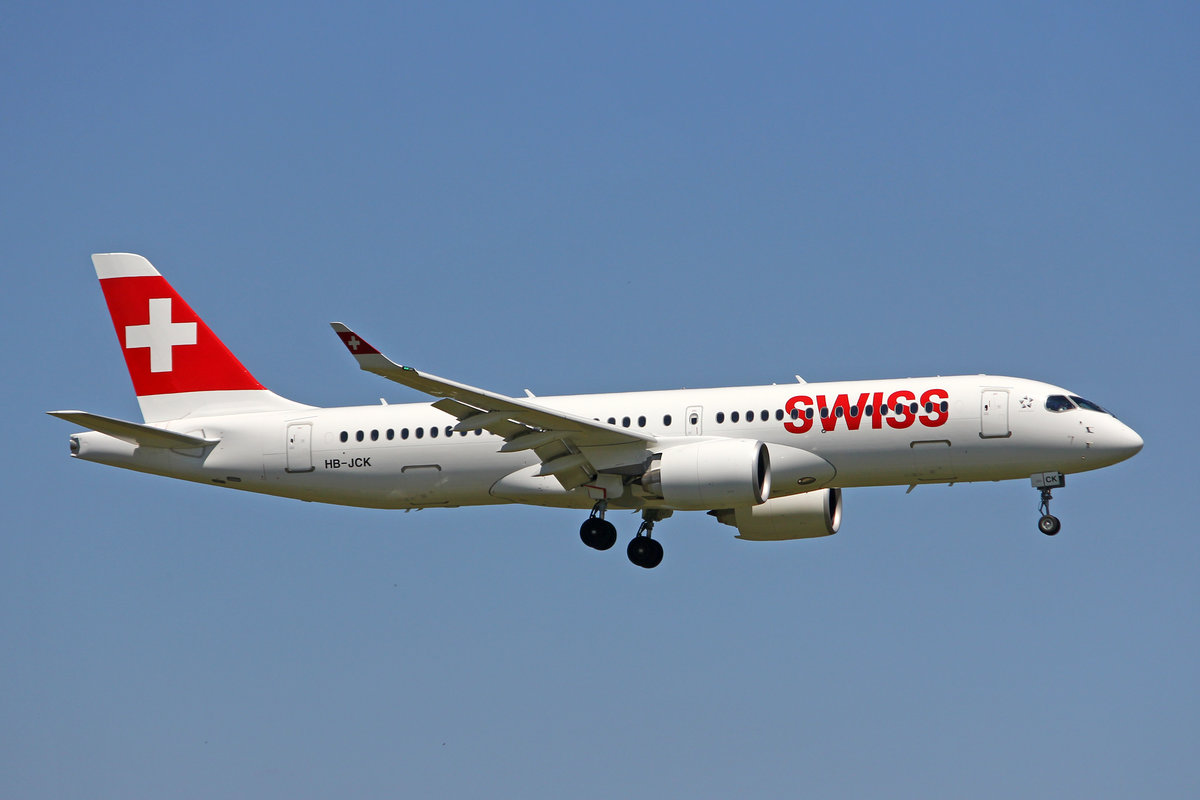 SWISS International Air Lines, HB-JCK, Bombardier CS-300, msn: 55027, 09.Juli 2018, ZRH Zürich, Switzerland.
